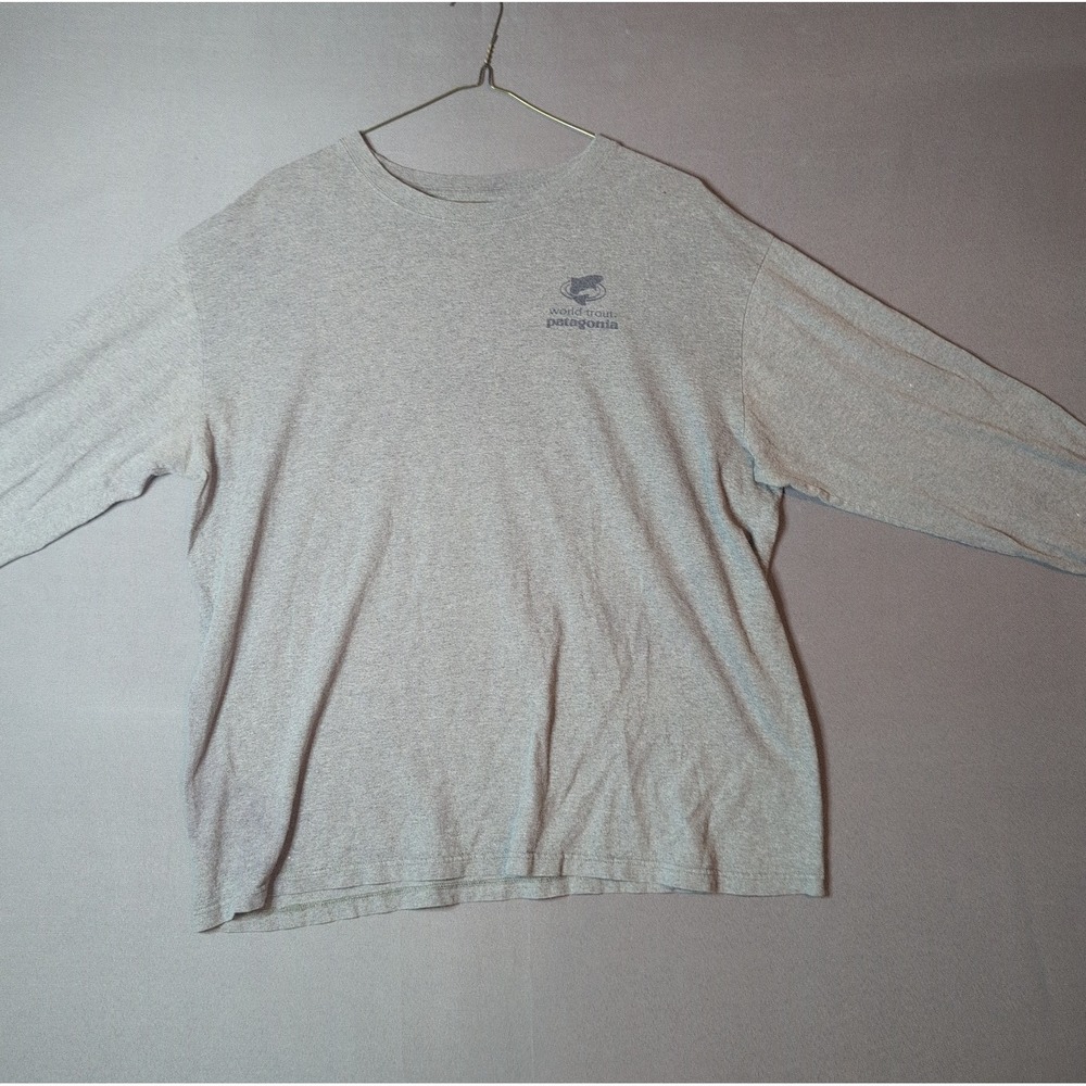 Vintage Patagonia World Trout Ad Maddox T Shirt Mens XL Long Sleeve Fly Fishing